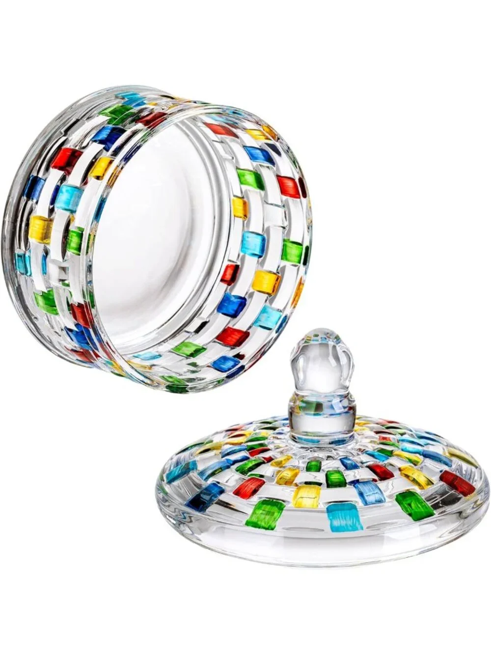 Colorful 3-Tier Crystal Glass Candy Jars with Lid - Decorative Storage for